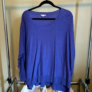 Eileen Fisher Womens Sweater XL Blue/Purple Knit Scoop Neck 100% organic cotton